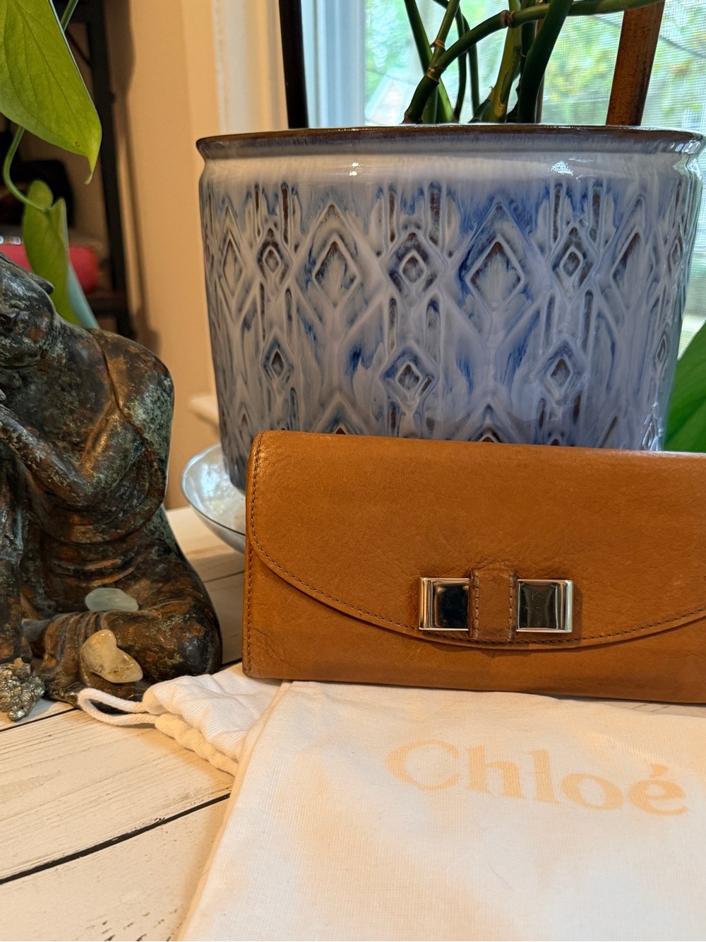Chloé | Vintage Y2K Lily Long Continental Wallet in Tan/Brown Nappa Leather